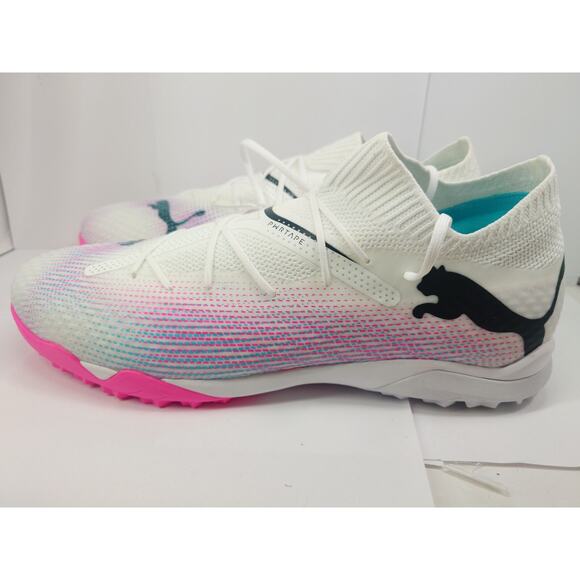 Puma Future 7 Pro Cage Soccer Shoes TF White/Pink Men's 107710-01 Size 12 US
